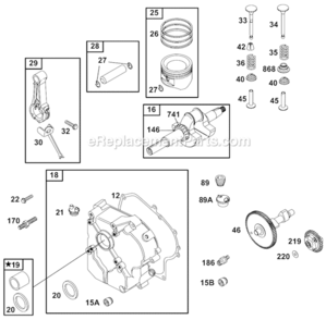 Page B Diagram and Parts List for 19A400  Briggs and Stratton Engine